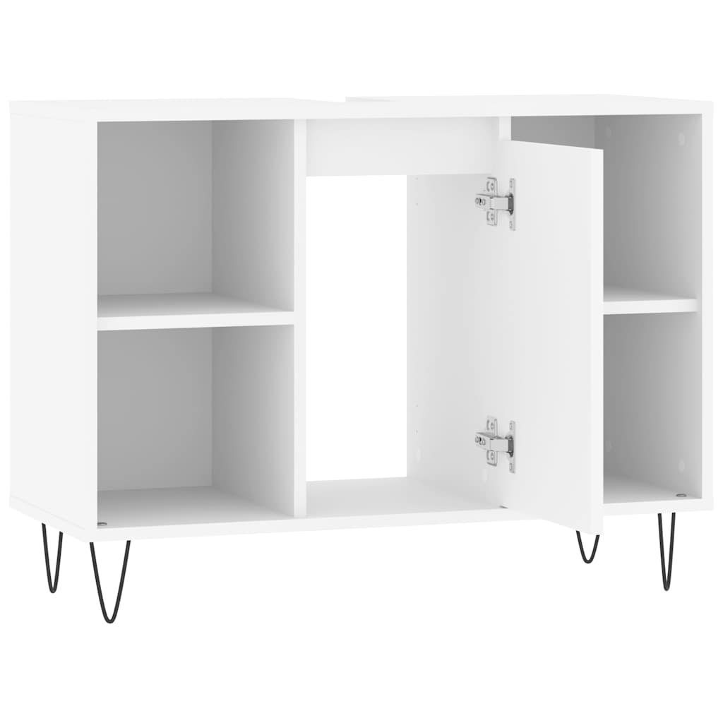 Baderomsskap Hvit 80X33X60 Cm Konstruert Tre
