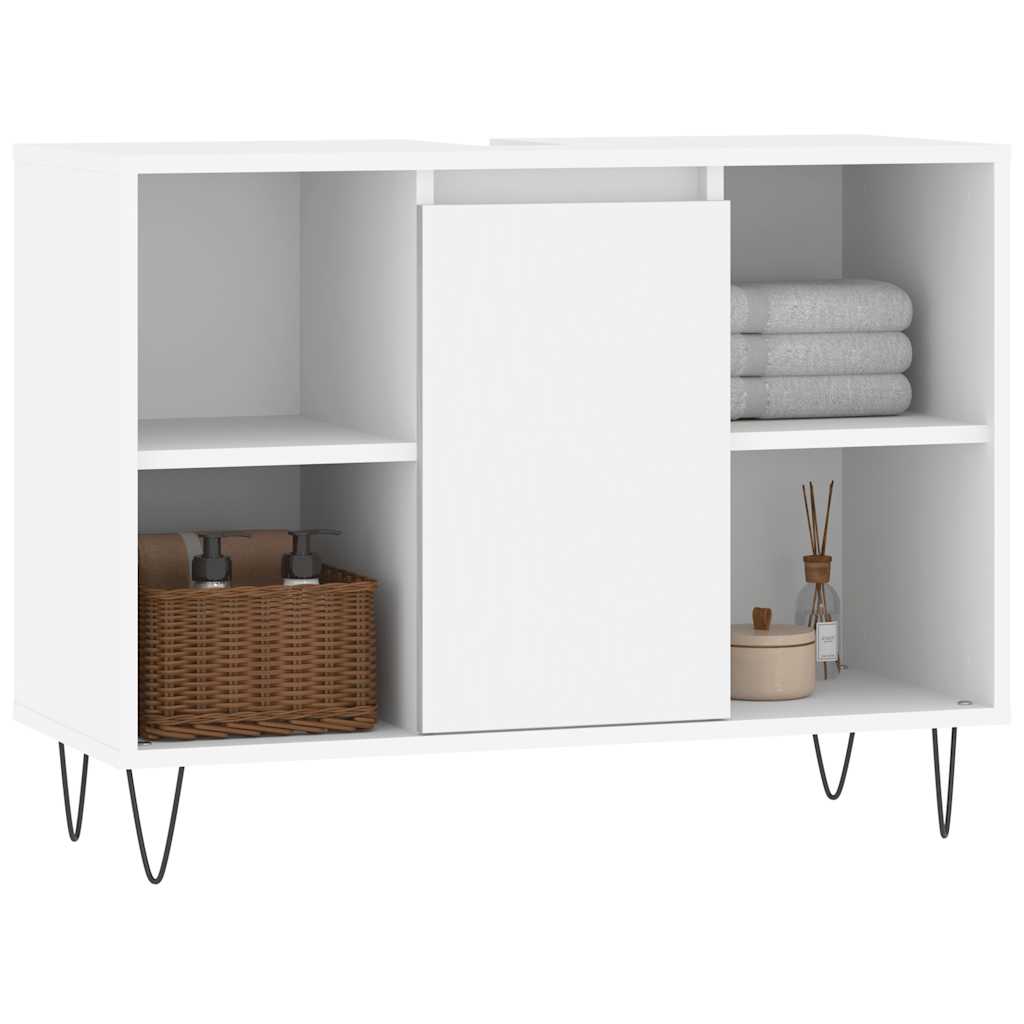 Baderomsskap Hvit 80X33X60 Cm Konstruert Tre