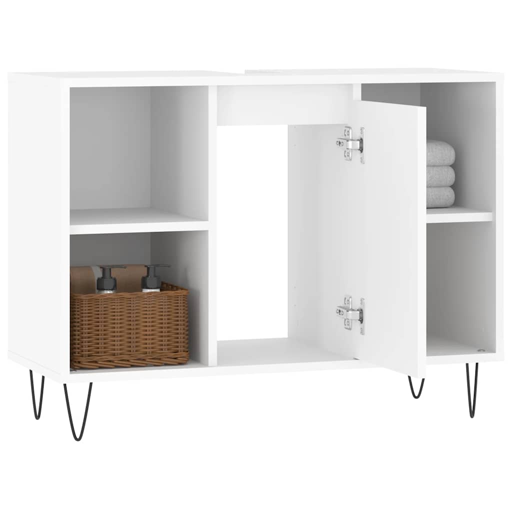 Baderomsskap Hvit 80X33X60 Cm Konstruert Tre