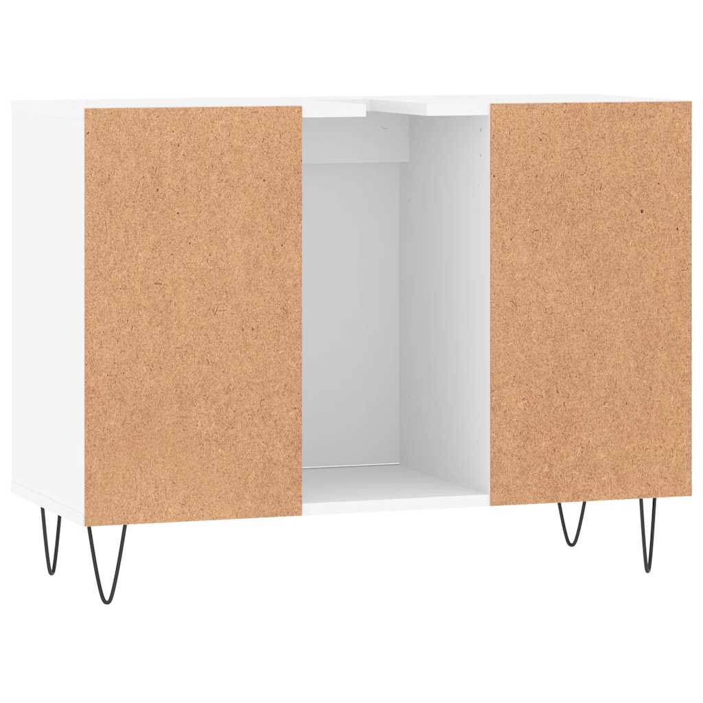 Baderomsskap Hvit 80X33X60 Cm Konstruert Tre