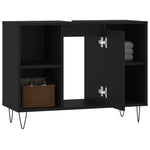 Baderomsskap Svart 80X33X60 Cm Konstruert Tre