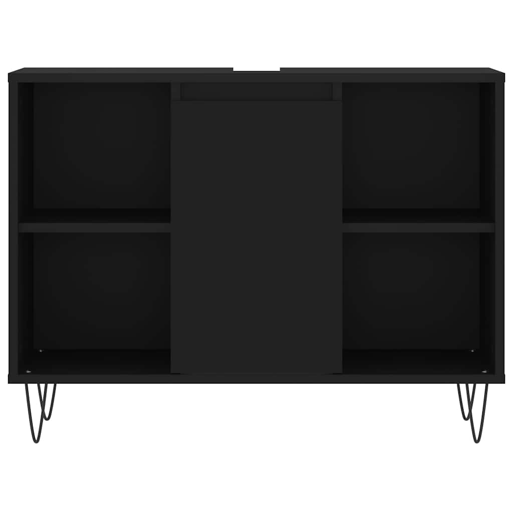Baderomsskap Svart 80X33X60 Cm Konstruert Tre