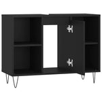 Baderomsskap Svart 80X33X60 Cm Konstruert Tre