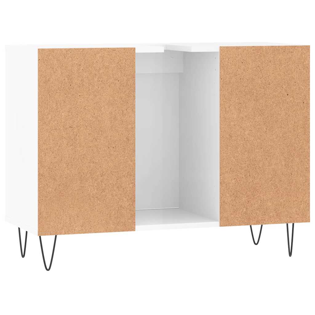 Baderomsskap Høyglans Hvit 80X33X60 Cm Konstruert Tre