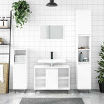 Baderomsskap Høyglans Hvit 80X33X60 Cm Konstruert Tre
