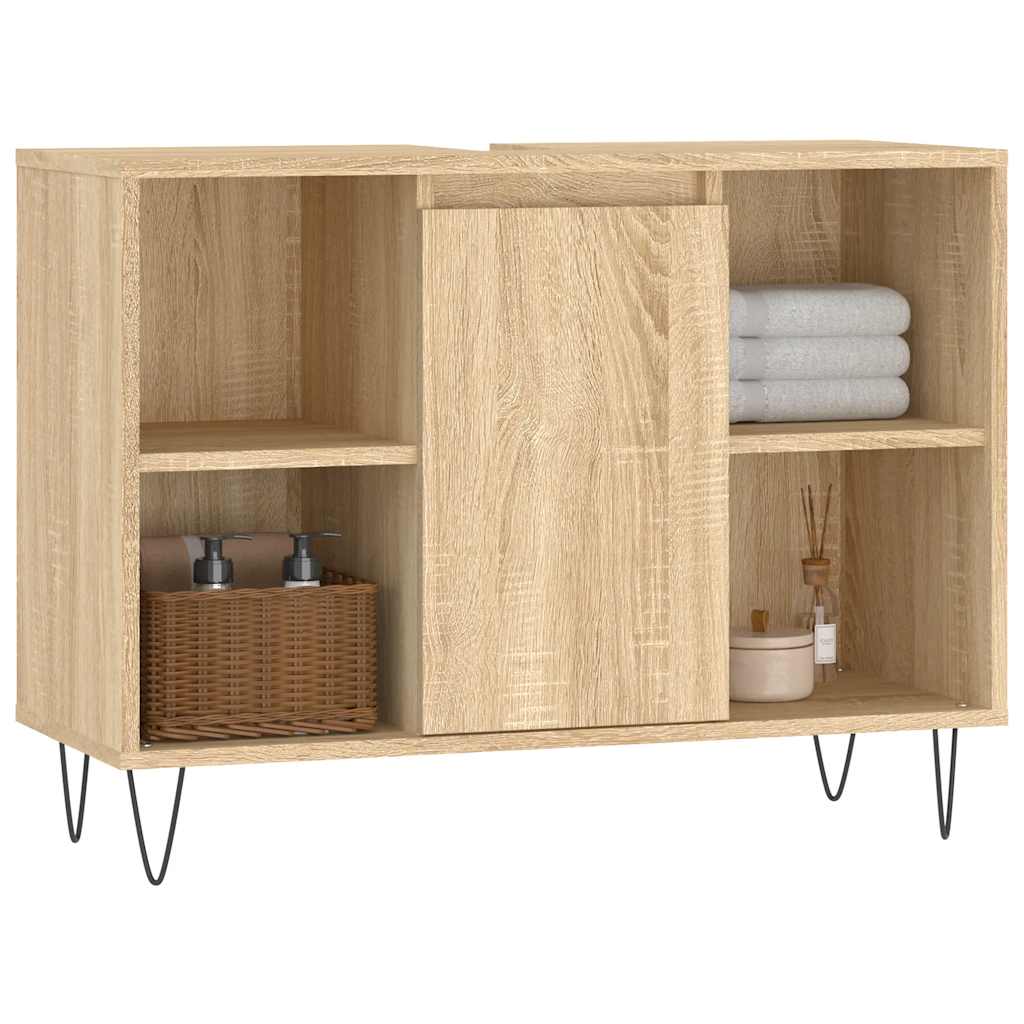 Baderomsskap Høyglans Hvit 80X33X60 Cm Konstruert Tre
