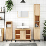 Baderomsskap Høyglans Hvit 80X33X60 Cm Konstruert Tre