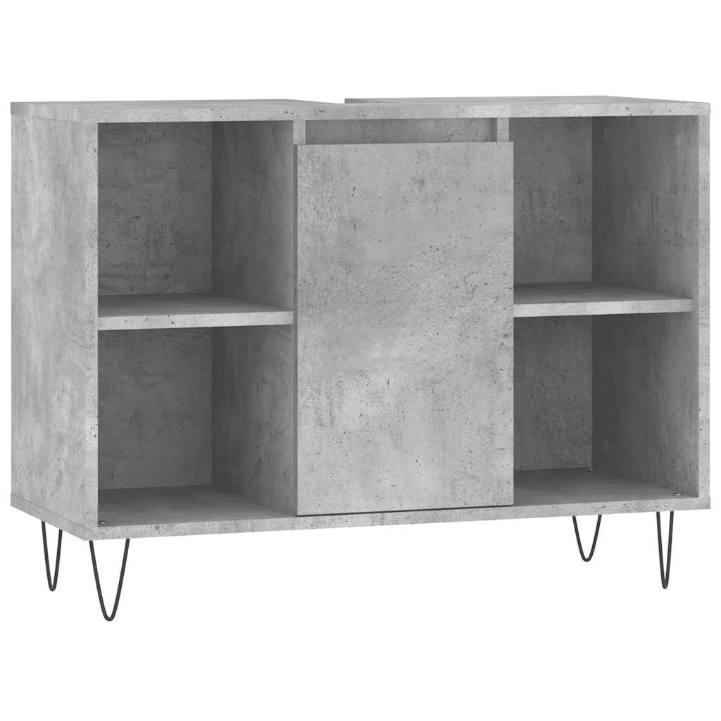 Baderomsskap Betonggrå 80X33X60 Cm Konstruert Tre