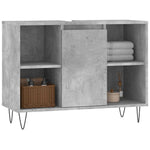 Baderomsskap Betonggrå 80X33X60 Cm Konstruert Tre