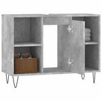 Baderomsskap Betonggrå 80X33X60 Cm Konstruert Tre