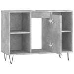 Baderomsskap Betonggrå 80X33X60 Cm Konstruert Tre