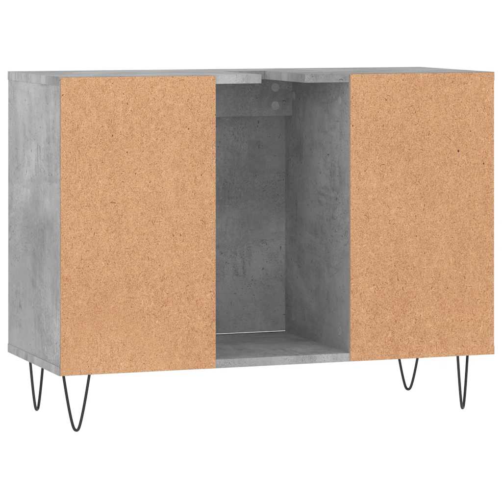 Baderomsskap Betonggrå 80X33X60 Cm Konstruert Tre