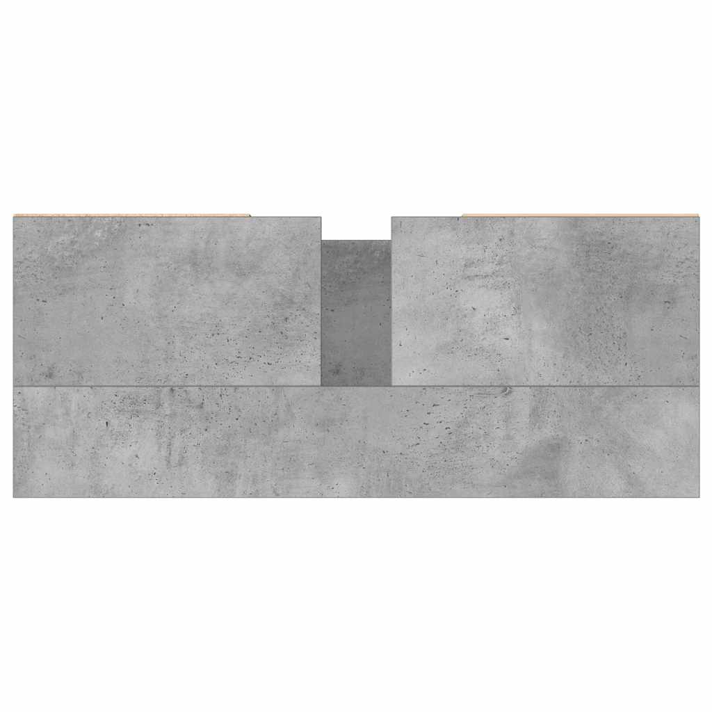 Baderomsskap Betonggrå 80X33X60 Cm Konstruert Tre