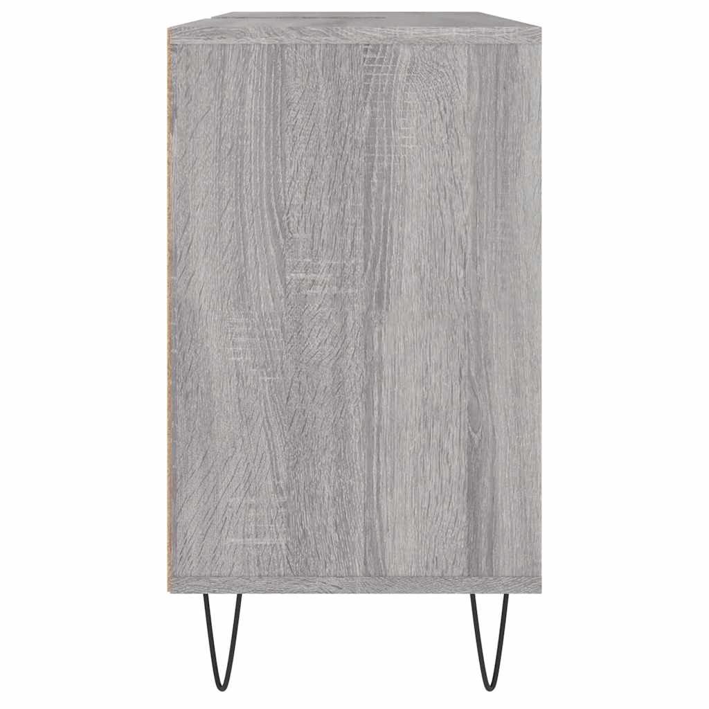 Baderomsskap Grå Eik 80X33X60 Cm Konstruert Tre