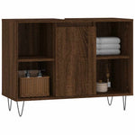 Baderomsskap Brun Eik 80X33X60 Cm Konstruert Tre