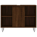 Baderomsskap Brun Eik 80X33X60 Cm Konstruert Tre