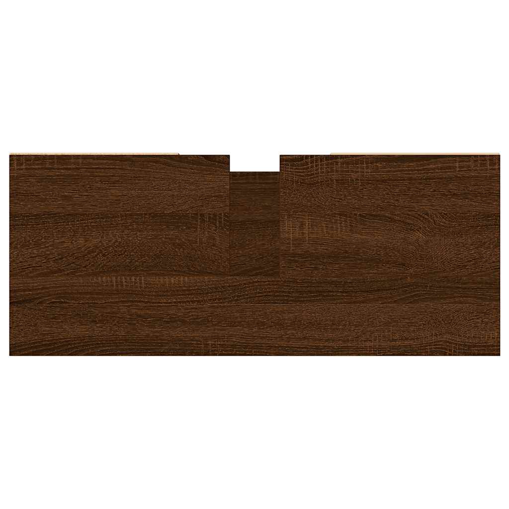 Baderomsskap Brun Eik 80X33X60 Cm Konstruert Tre