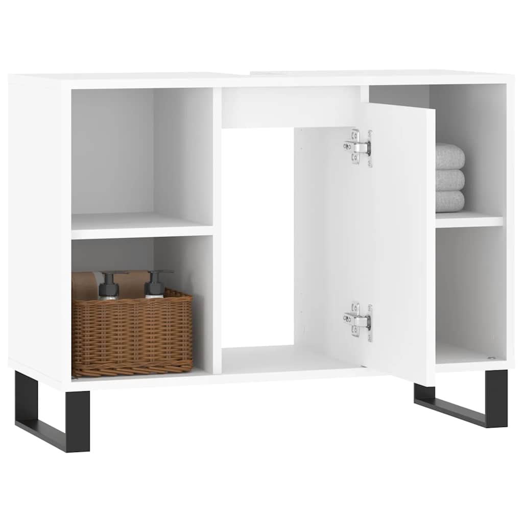 Baderomsskap Hvit 80X33X60 Cm Konstruert Tre
