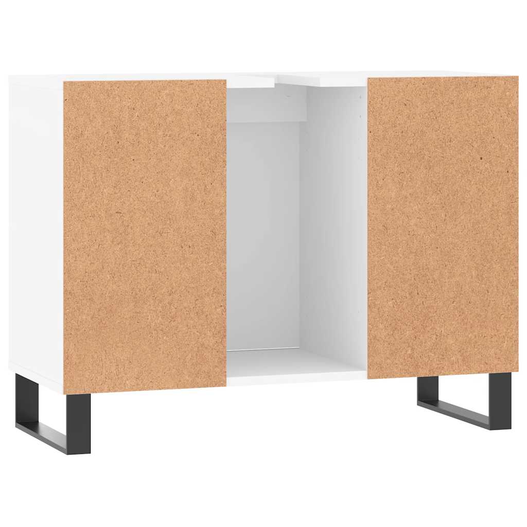 Baderomsskap Hvit 80X33X60 Cm Konstruert Tre