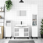 Baderomsskap Hvit 80X33X60 Cm Konstruert Tre