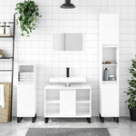 Baderomsskap Høyglans Hvit 80X33X60 Cm Konstruert Tre