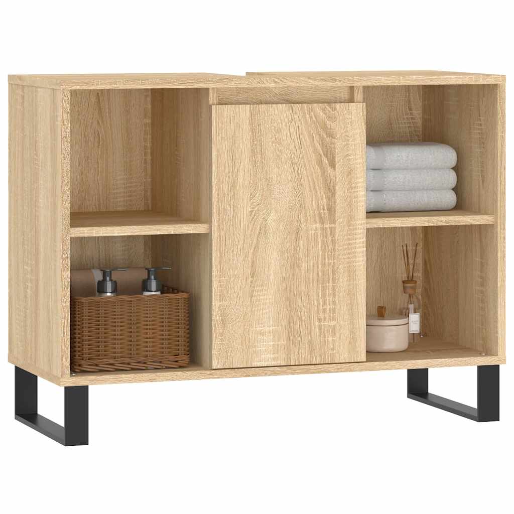 Baderomsskap Høyglans Hvit 80X33X60 Cm Konstruert Tre