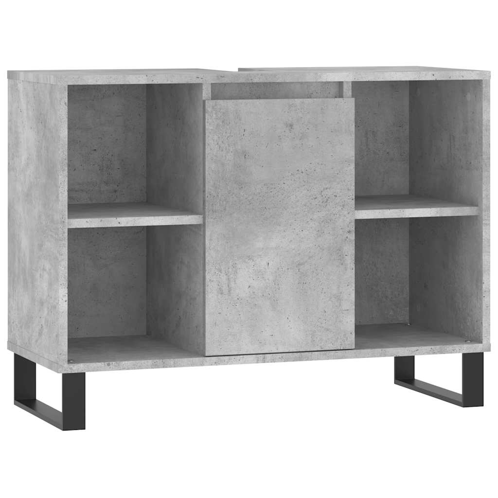 Baderomsskap Betonggrå 80X33X60 Cm Konstruert Tre