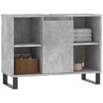 Baderomsskap Betonggrå 80X33X60 Cm Konstruert Tre