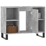 Baderomsskap Betonggrå 80X33X60 Cm Konstruert Tre