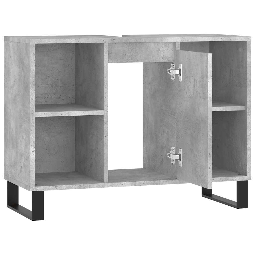 Baderomsskap Betonggrå 80X33X60 Cm Konstruert Tre