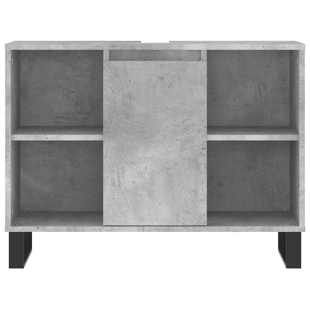 Baderomsskap Betonggrå 80X33X60 Cm Konstruert Tre
