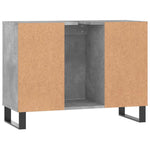 Baderomsskap Betonggrå 80X33X60 Cm Konstruert Tre