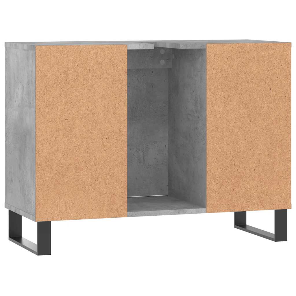 Baderomsskap Betonggrå 80X33X60 Cm Konstruert Tre