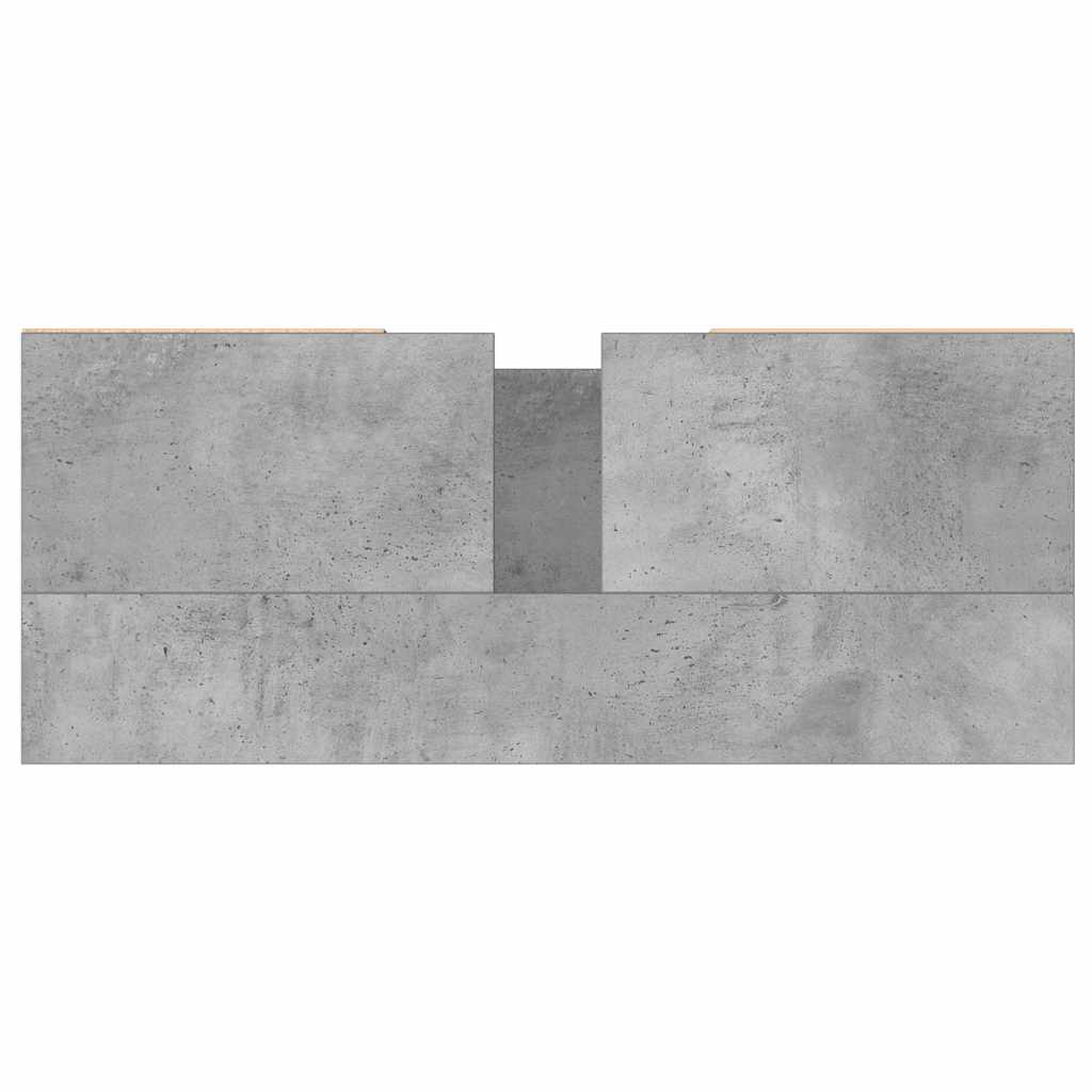 Baderomsskap Betonggrå 80X33X60 Cm Konstruert Tre