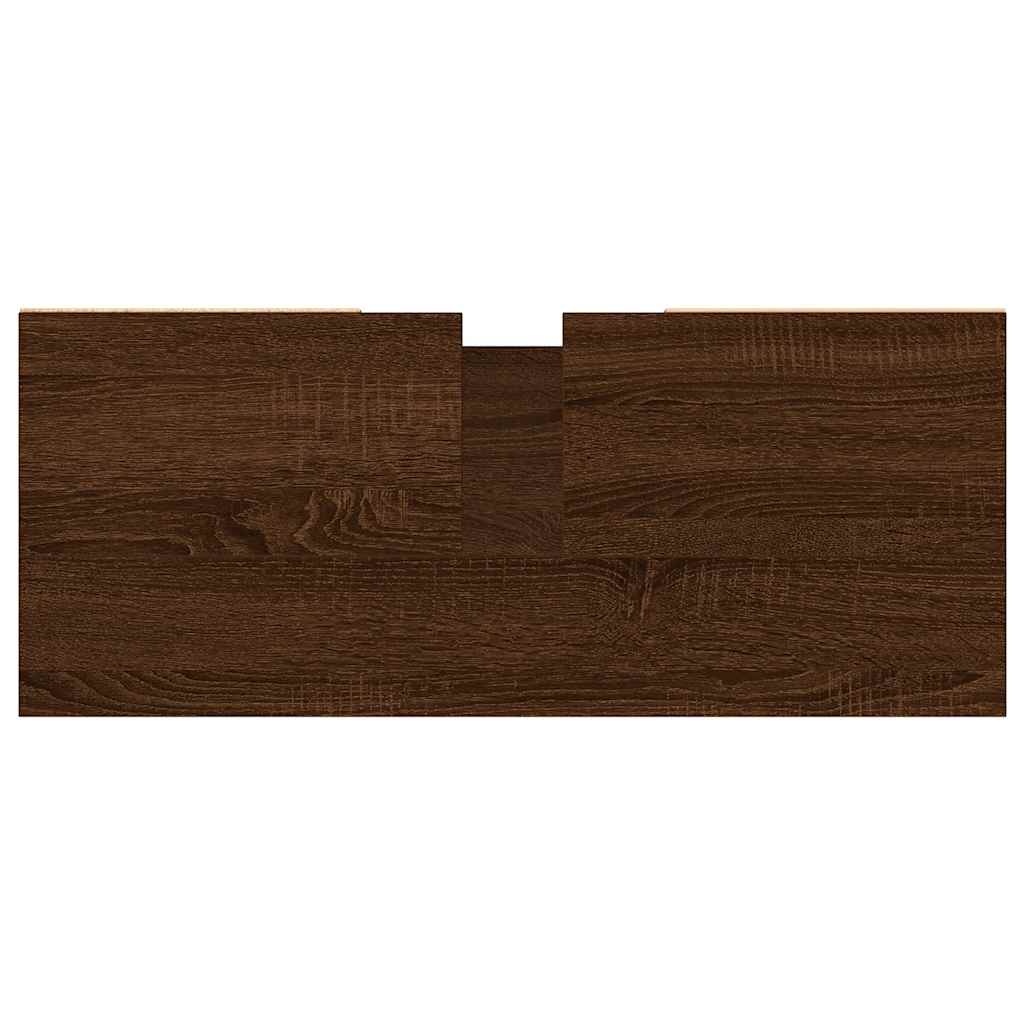 Baderomsskap Brun Eik 80X33X60 Cm Konstruert Tre