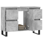 Baderomsskap Betonggrå 80X33X60 Cm Konstruert Tre