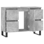 Baderomsskap Betonggrå 80X33X60 Cm Konstruert Tre