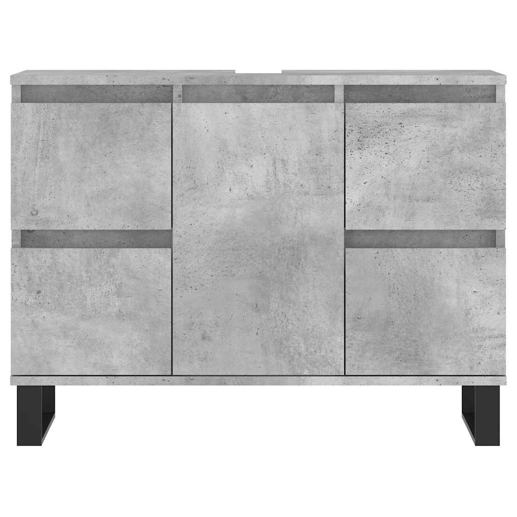 Baderomsskap Betonggrå 80X33X60 Cm Konstruert Tre