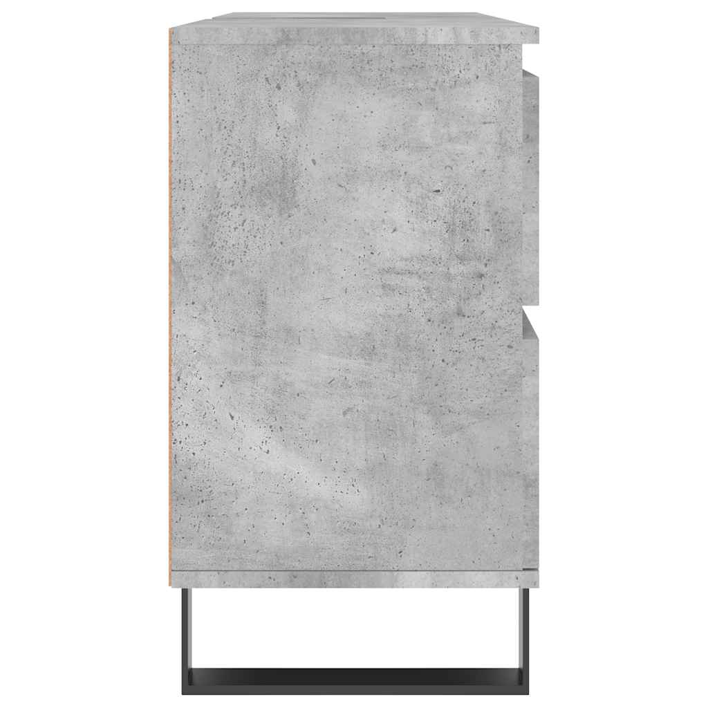 Baderomsskap Betonggrå 80X33X60 Cm Konstruert Tre
