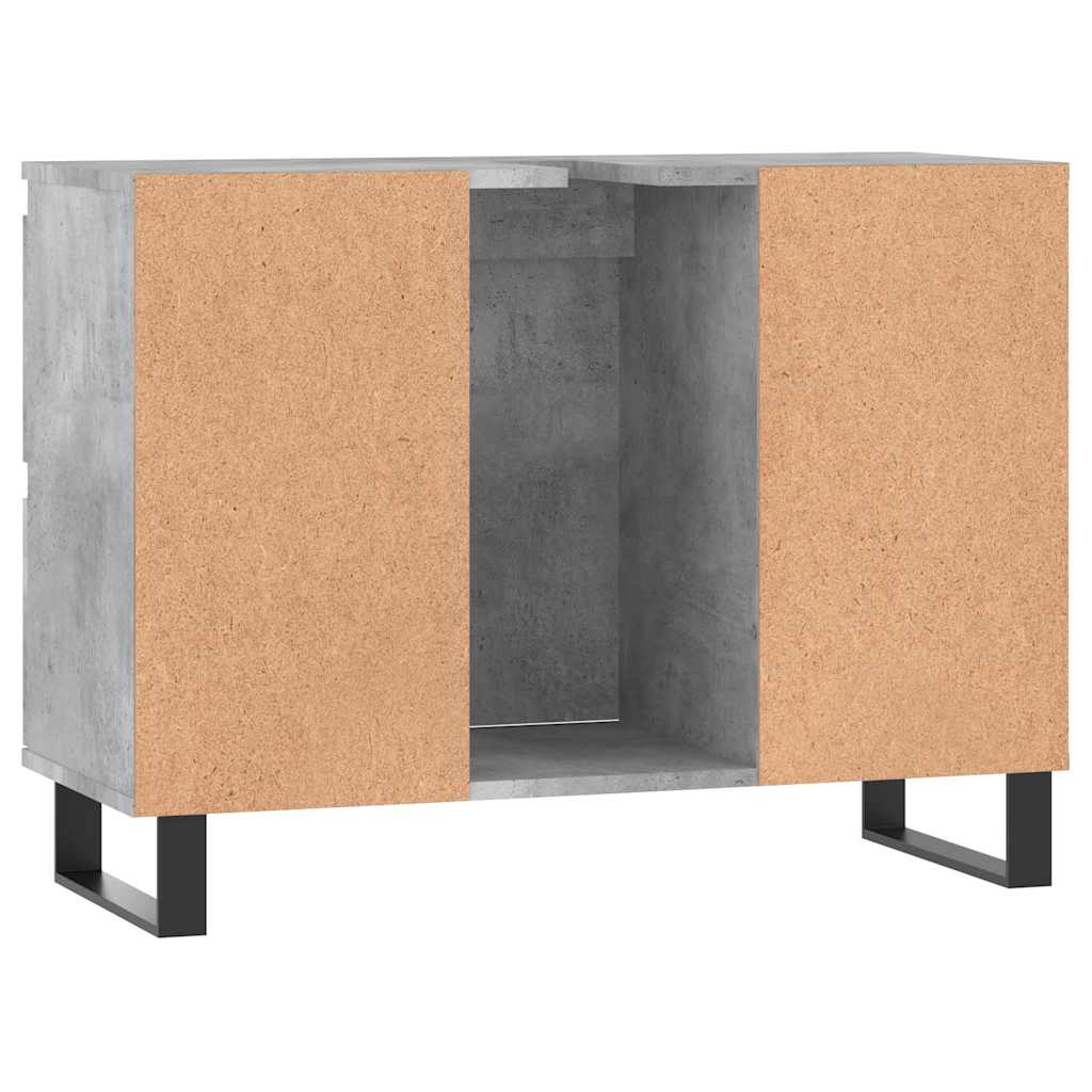 Baderomsskap Betonggrå 80X33X60 Cm Konstruert Tre