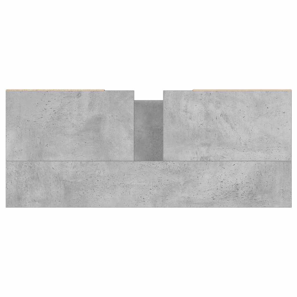Baderomsskap Betonggrå 80X33X60 Cm Konstruert Tre