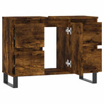 Baderomsskap Røkt Eik 80X33X60 Cm Konstruert Tre