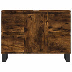 Baderomsskap Røkt Eik 80X33X60 Cm Konstruert Tre