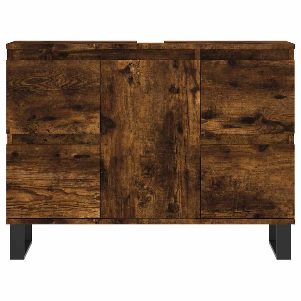 Baderomsskap Røkt Eik 80X33X60 Cm Konstruert Tre