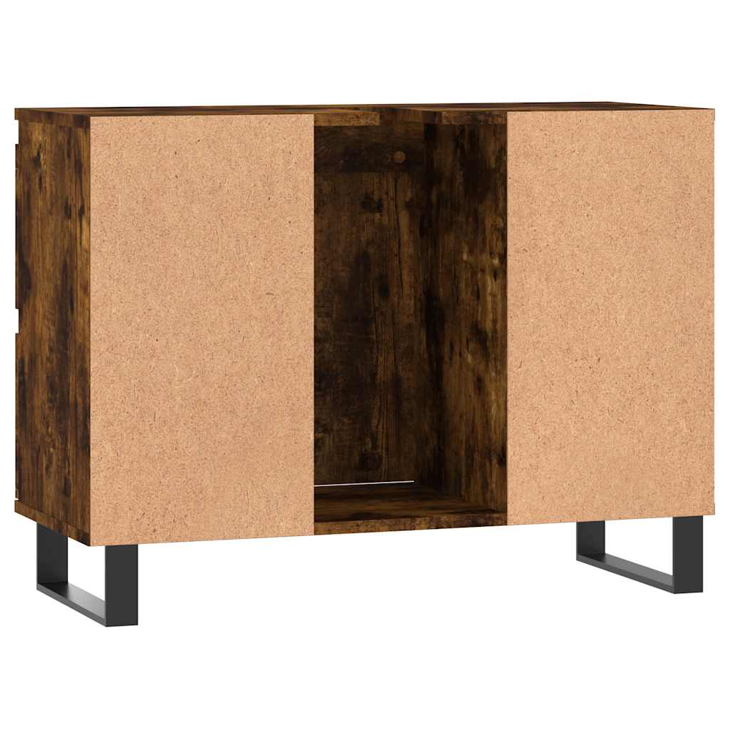 Baderomsskap Røkt Eik 80X33X60 Cm Konstruert Tre