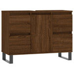 Baderomsskap Brun Eik 80X33X60 Cm Konstruert Tre