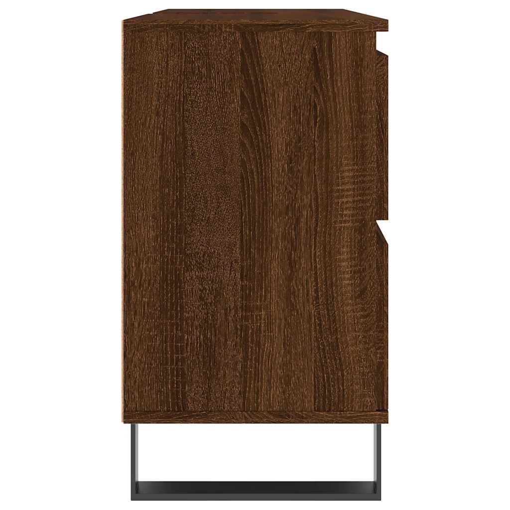 Baderomsskap Brun Eik 80X33X60 Cm Konstruert Tre