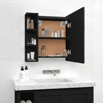 Speilskap Med Led Svart 70X16,5X60 Cm
