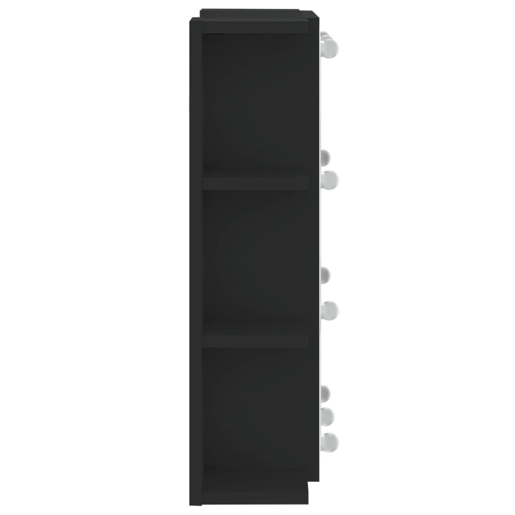 Speilskap Med Led Svart 70X16,5X60 Cm