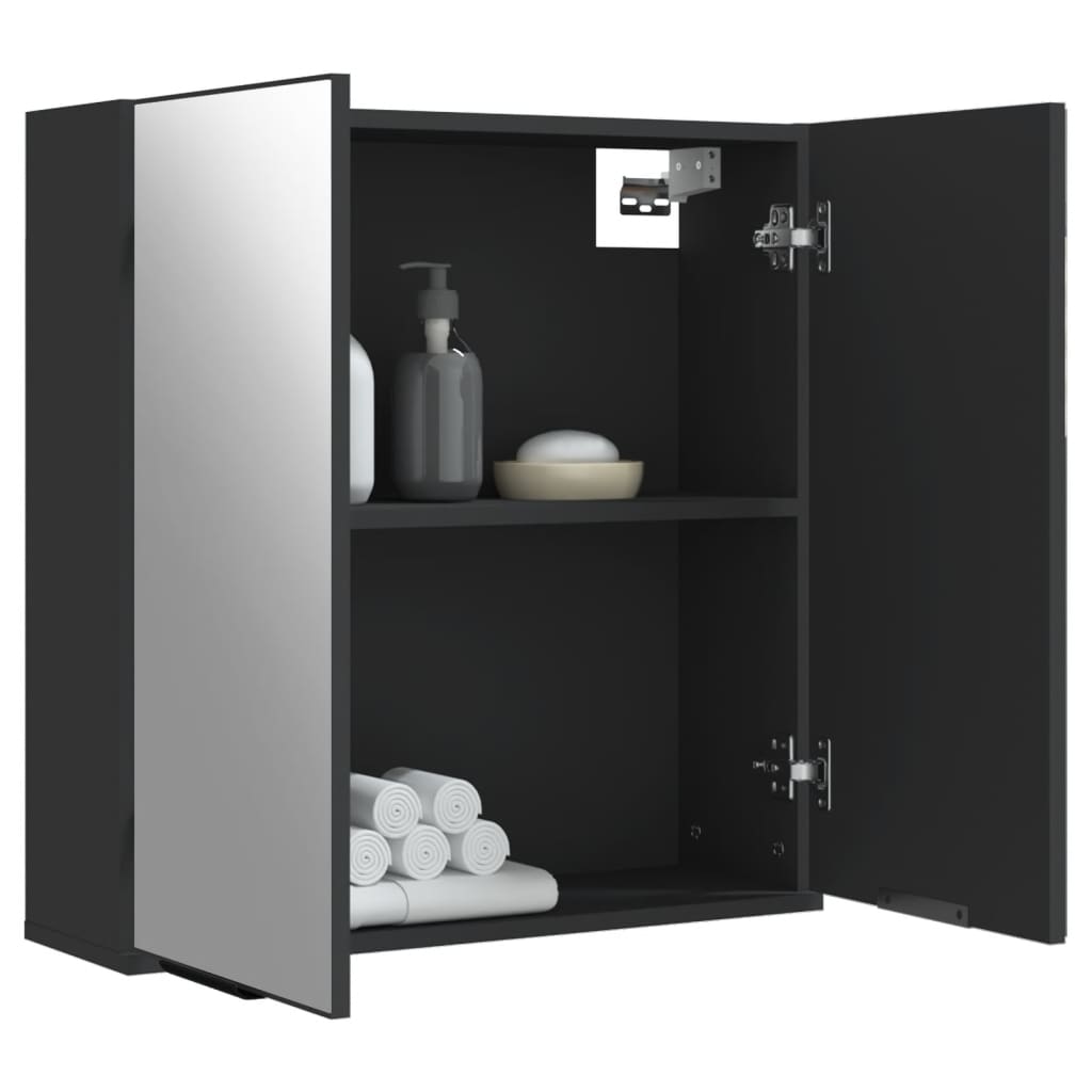 Baderomsspeil Svart 64X20X67 Cm Konstruert Tre